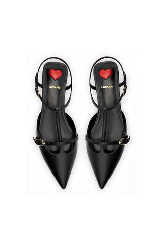 Grace Flat In Black Leather