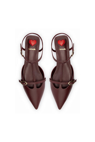 Grace Flat In Burgundy Leather