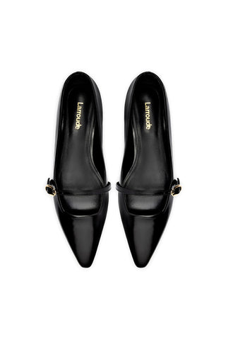 Irene Flat In Black Leather