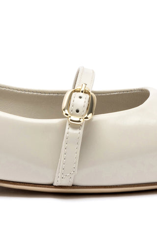 Irene Flat In Mushroom Grey Leather