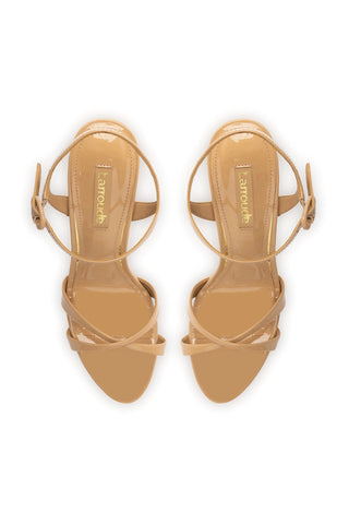 Angelina Sandal In Tan Patent Leather