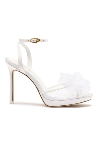 Salma Platform Sandal In White Satin