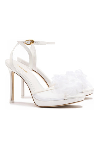 Salma Platform Sandal In White Satin