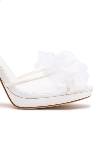 Salma Platform Sandal In White Satin