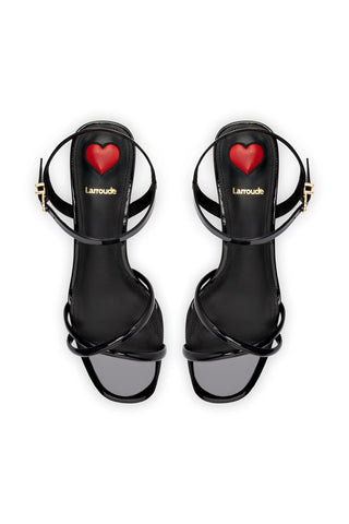 Charlotte Sandal In Black Patent Leather