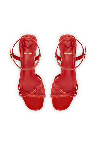 Charlotte Sandal In Scarlet Patent Leather