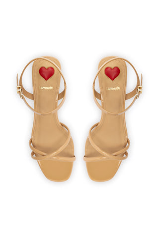 Charlotte Sandal In Tan Patent Leather
