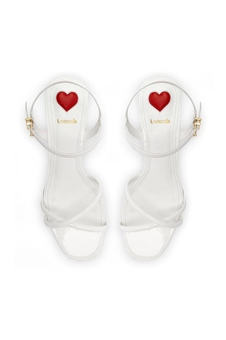 Charlotte Sandal In White Patent Leather