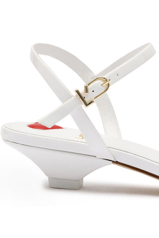 Charlotte Sandal In White Patent Leather