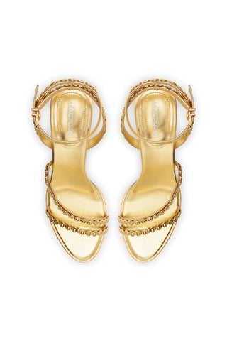 Milanina Mini Sandal In Gold Metallic Leather