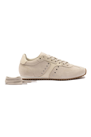 Stella Sneaker In Mushroom Grey Suede and Ivory Leather