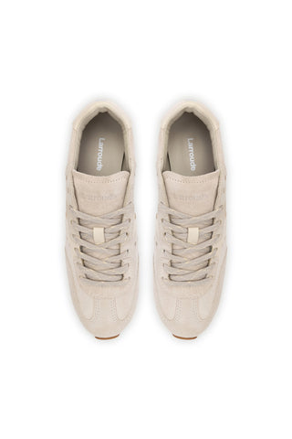 Stella Sneaker In Mushroom Grey Suede and Ivory Leather
