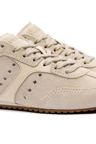 Stella Sneaker In Mushroom Grey Suede and Ivory Leather