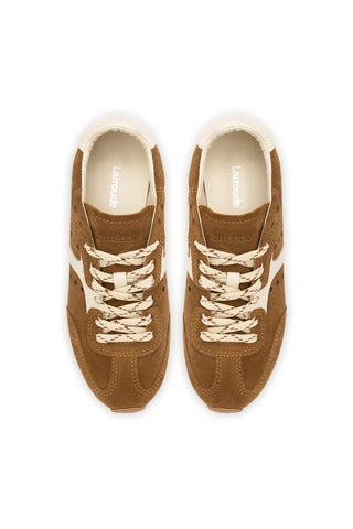Stella Sneaker In Russet Suede and Ivory Leather