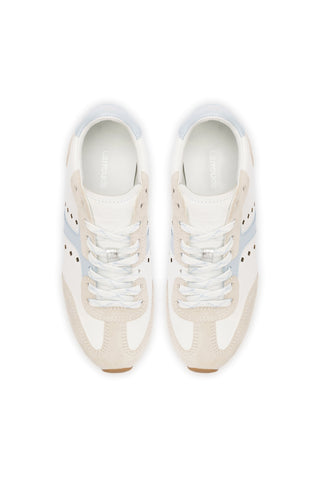 Stella Sneaker In Grey Suede, White Leather and Silver Metallic Leather