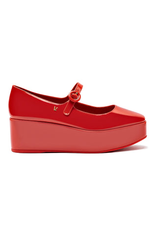 Blair Flatform In Scarlet Patent Leather