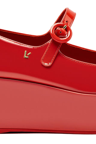 Blair Flatform In Scarlet Patent Leather