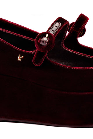 Blair Flatform In Wine Velvet