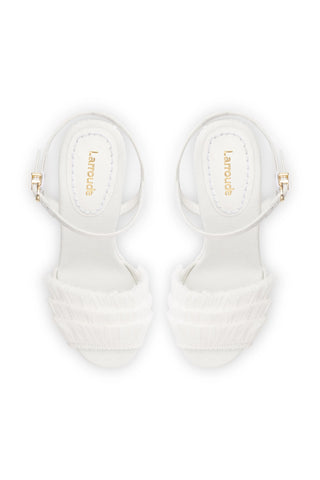 Yves Fringe Wedge In White Raffia