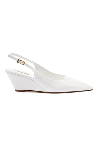 Loulou Pump In White Patent Leather