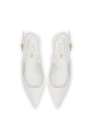 Loulou Pump In White Patent Leather