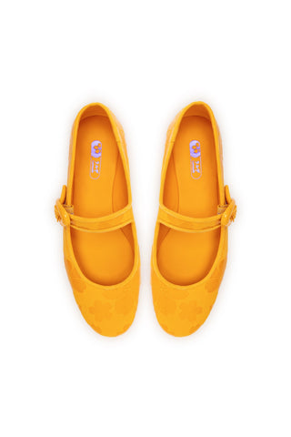 Verona Ballet Flat In Amber Sakura Printed Suede