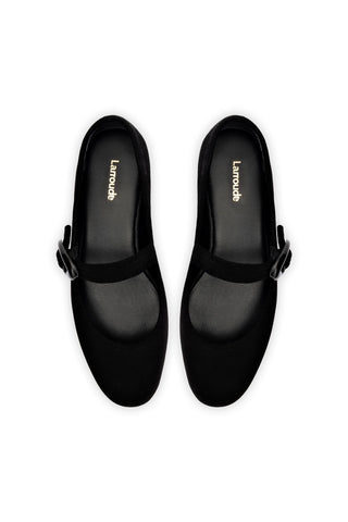 Verona Ballet Flat In Black Suede