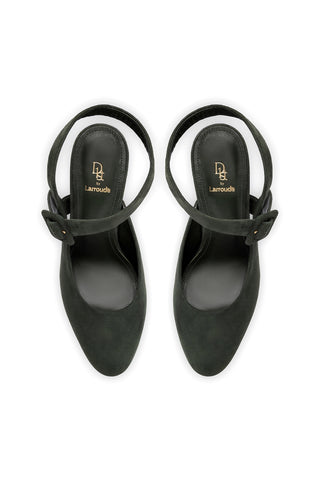 Deena By Larroudé Pump In Deep Olivine Suede