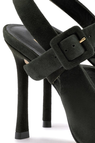 Deena By Larroudé Pump In Deep Olivine Suede