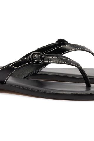Mary Kate Flat Sandal In Black Leather