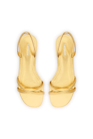 Annie Flat In Gold Metallic Leather