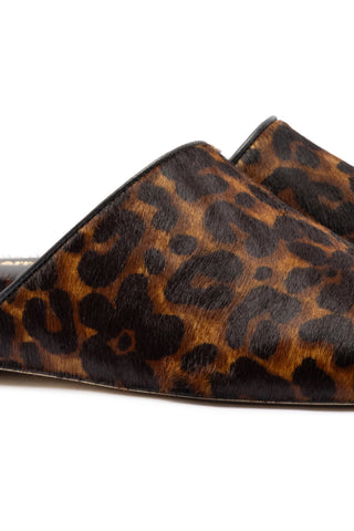 Venice Flat Mule In Leopard Print Calf Hair