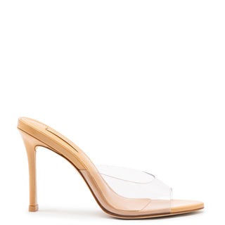 Jasmine Hi Mule In Tan Leather and Vinyl