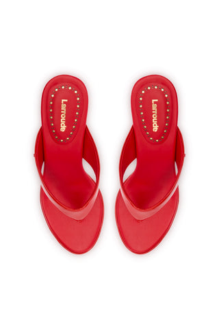 Gaia Sandal In Scarlet Leather