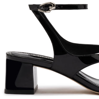 Gaia Block Sandal In Black Leather