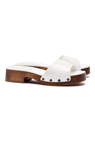 Zuzi Mule In White Patent Leather