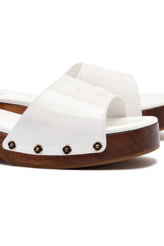 Zuzi Mule In White Patent Leather